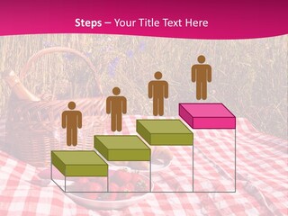 A Picnic With A Basket Of Strawberries And A Plate Of Strawberries On A PowerPoint Template