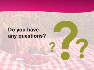 A Picnic With A Basket Of Strawberries And A Plate Of Strawberries On A PowerPoint Template