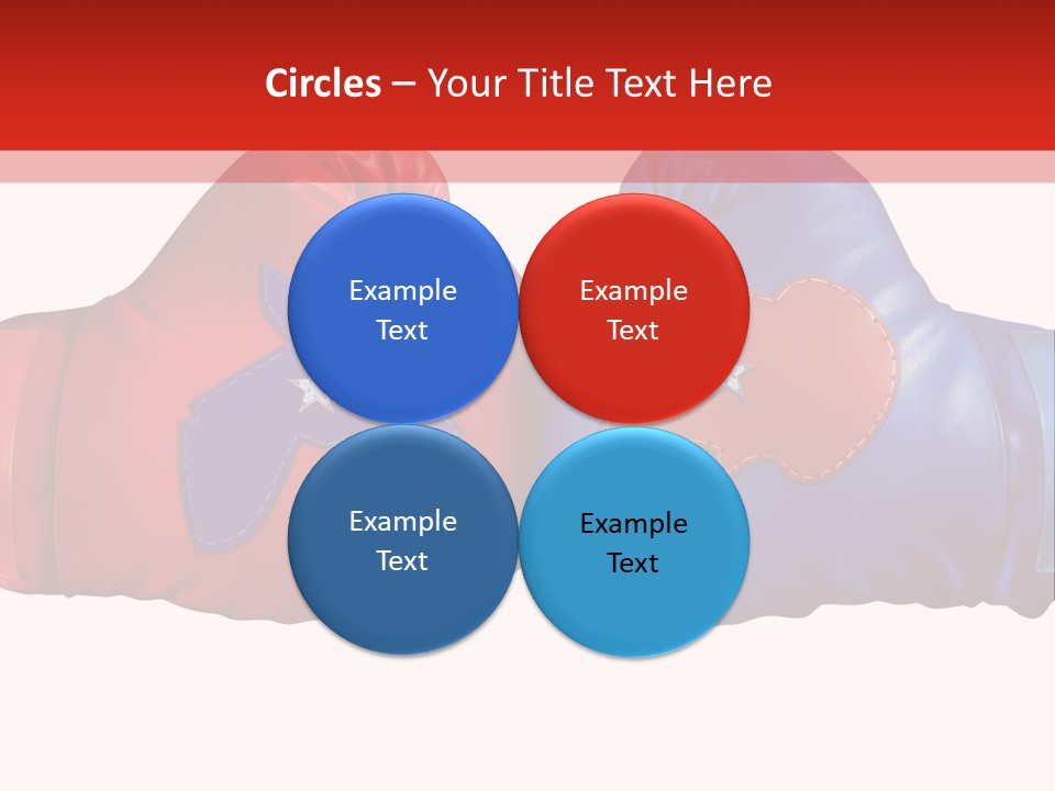 Two Boxing Gloves With The American Flag In The Background PowerPoint Template