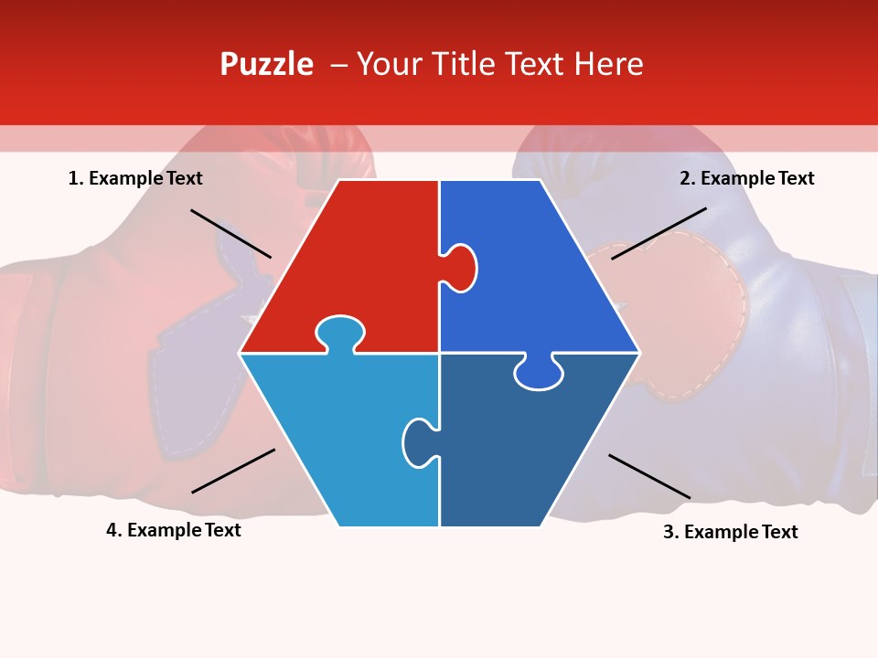 Two Boxing Gloves With The American Flag In The Background PowerPoint Template