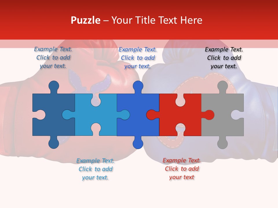 Two Boxing Gloves With The American Flag In The Background PowerPoint Template