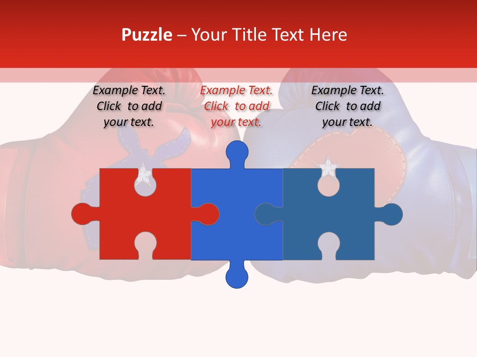 Two Boxing Gloves With The American Flag In The Background PowerPoint Template