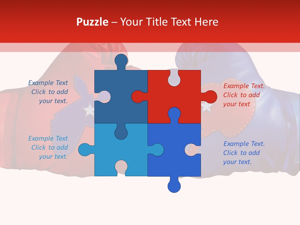 Two Boxing Gloves With The American Flag In The Background PowerPoint Template