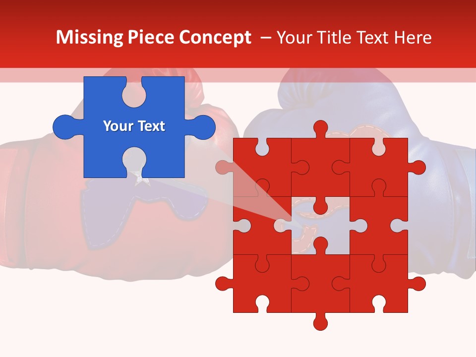 Two Boxing Gloves With The American Flag In The Background PowerPoint Template