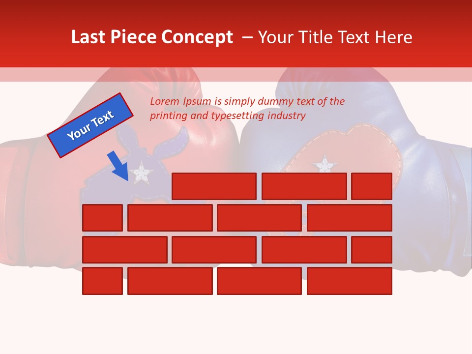 Two Boxing Gloves With The American Flag In The Background PowerPoint Template