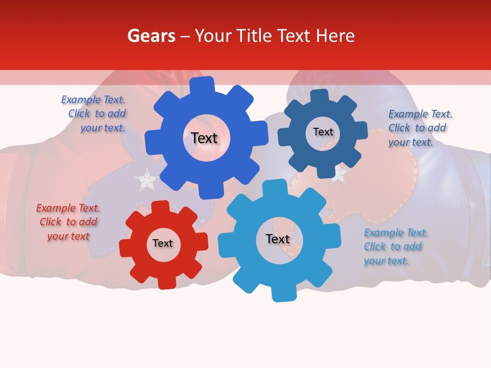 Two Boxing Gloves With The American Flag In The Background PowerPoint Template
