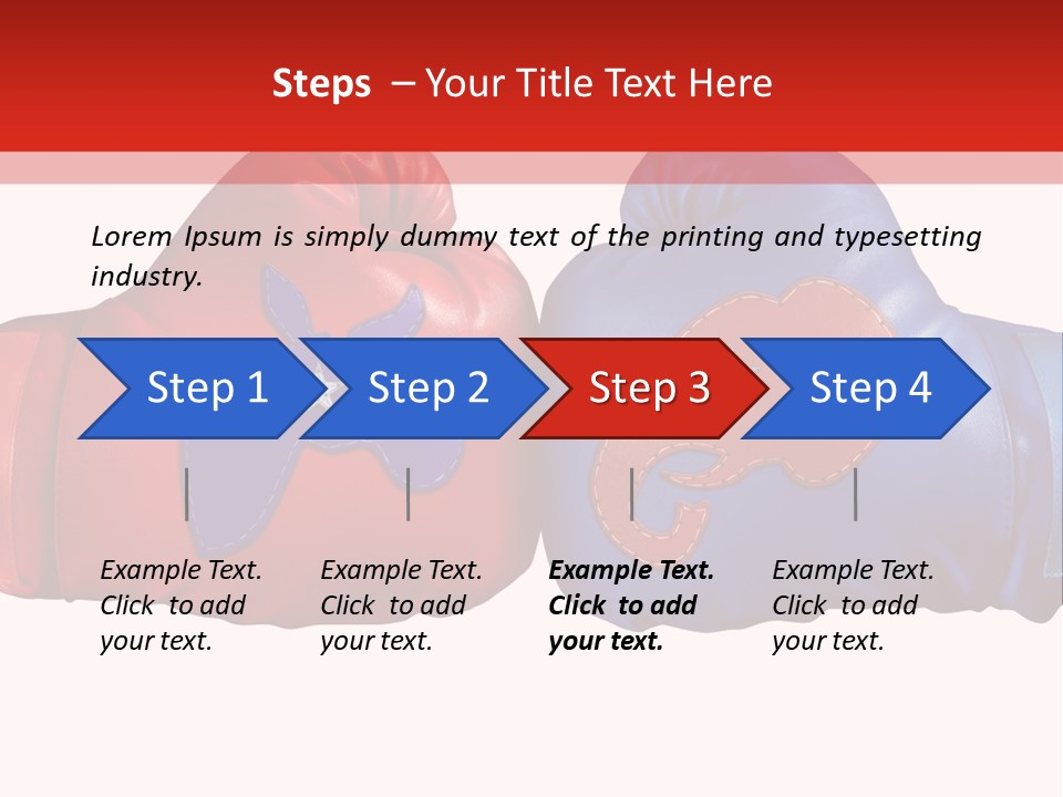 Two Boxing Gloves With The American Flag In The Background PowerPoint Template