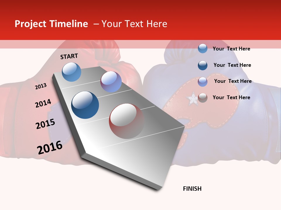 Two Boxing Gloves With The American Flag In The Background PowerPoint Template