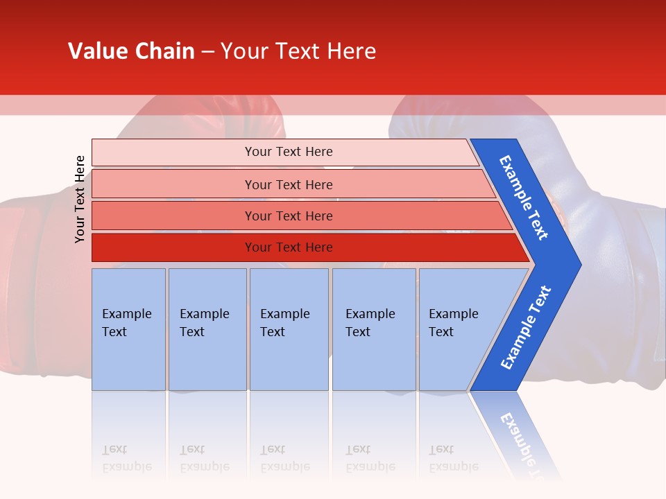 Two Boxing Gloves With The American Flag In The Background PowerPoint Template