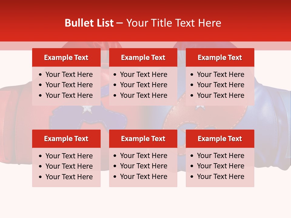 Two Boxing Gloves With The American Flag In The Background PowerPoint Template