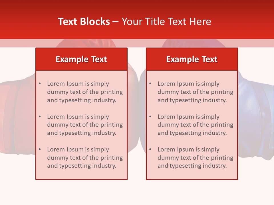 Two Boxing Gloves With The American Flag In The Background PowerPoint Template