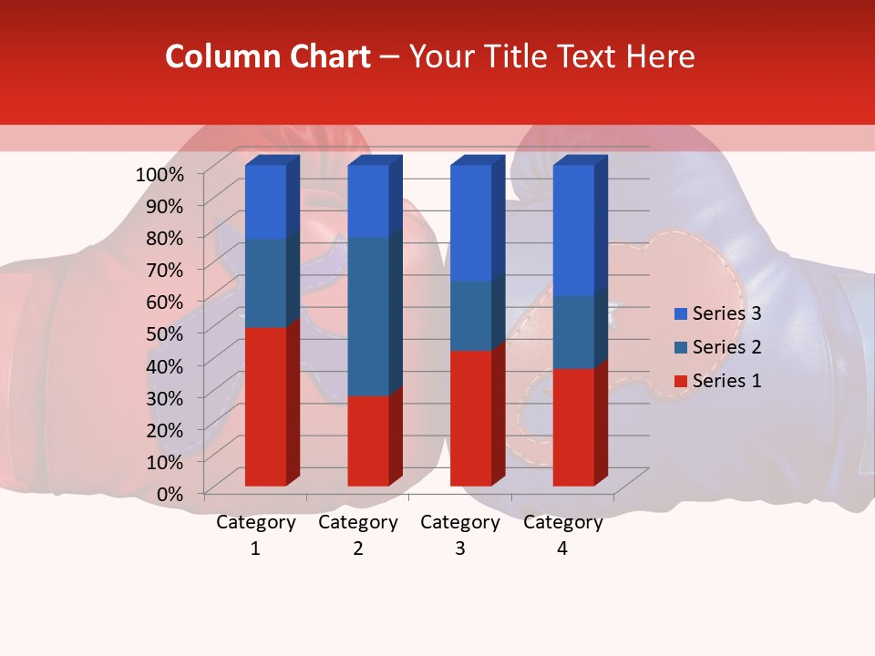 Two Boxing Gloves With The American Flag In The Background PowerPoint Template