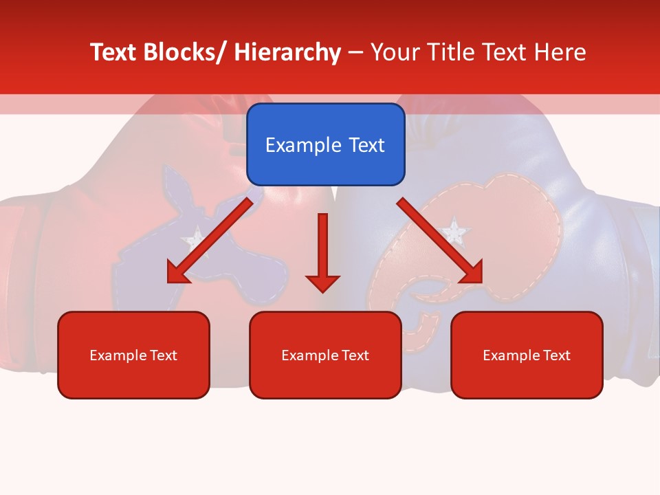 Two Boxing Gloves With The American Flag In The Background PowerPoint Template