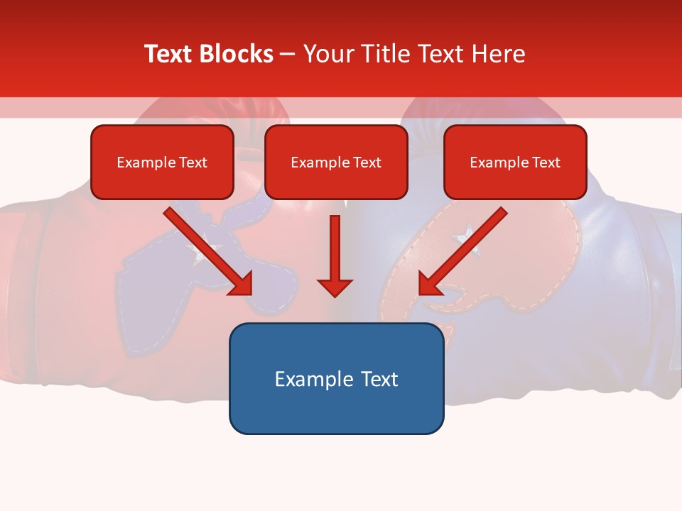 Two Boxing Gloves With The American Flag In The Background PowerPoint Template
