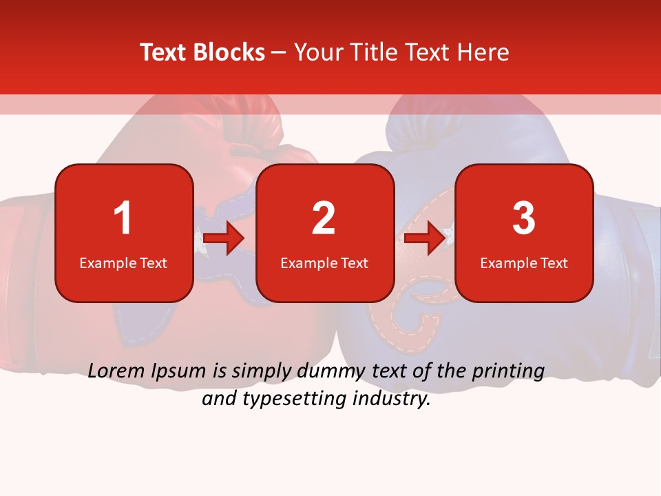 Two Boxing Gloves With The American Flag In The Background PowerPoint Template