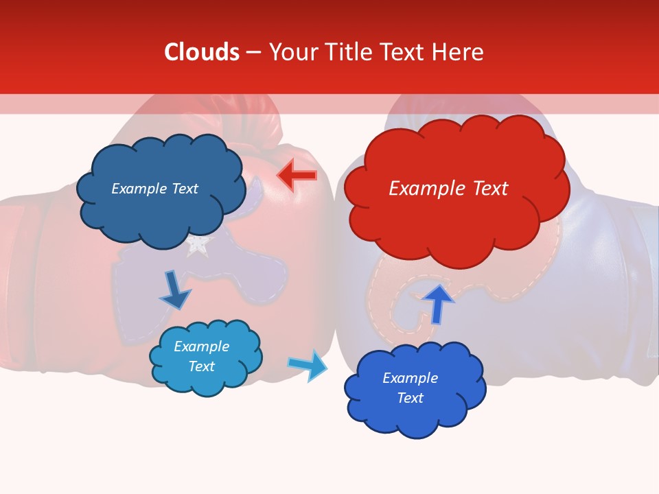 Two Boxing Gloves With The American Flag In The Background PowerPoint Template