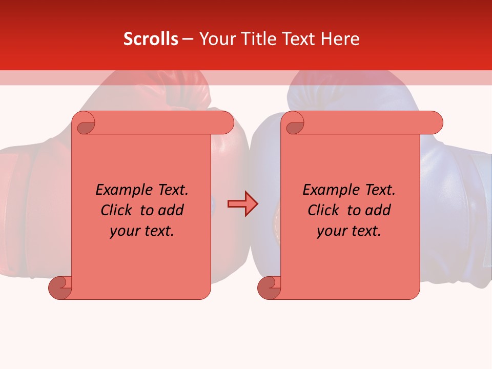 Two Boxing Gloves With The American Flag In The Background PowerPoint Template