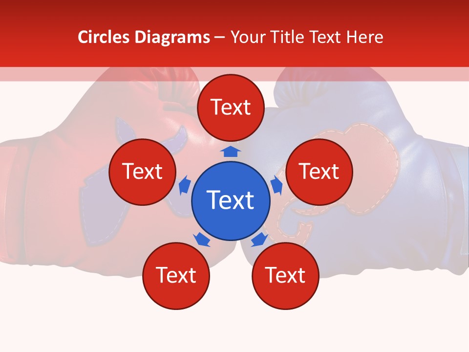 Two Boxing Gloves With The American Flag In The Background PowerPoint Template