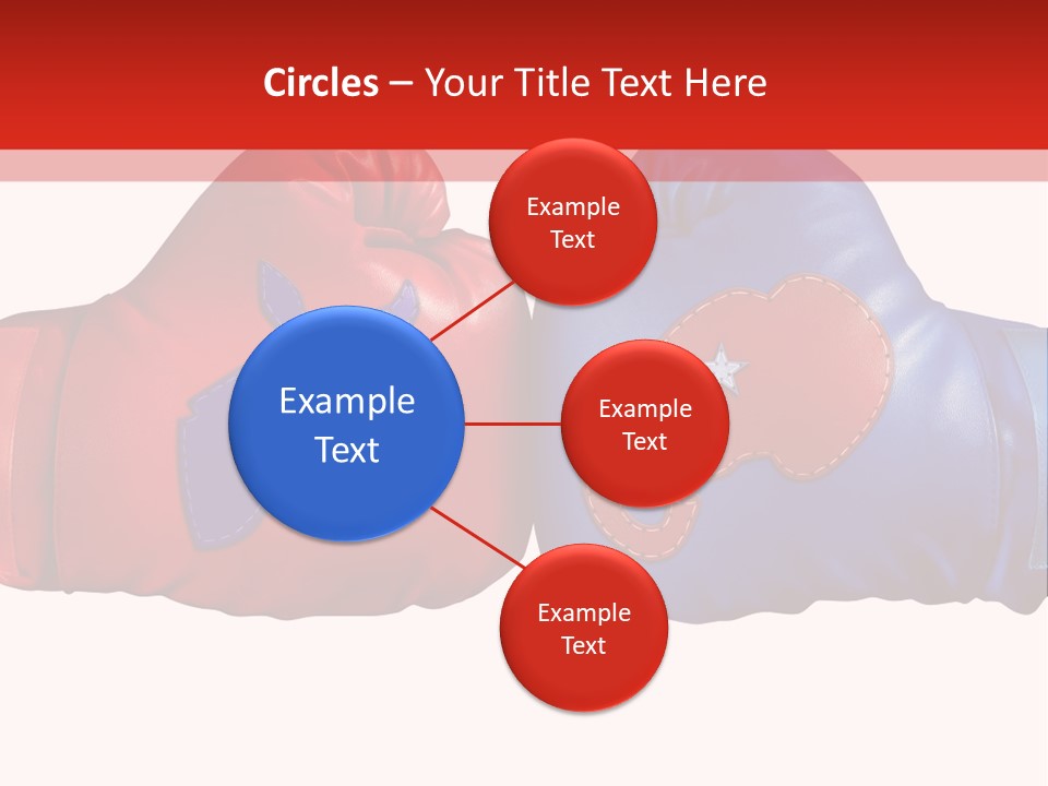 Two Boxing Gloves With The American Flag In The Background PowerPoint Template