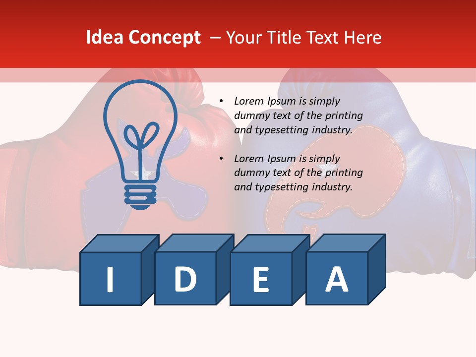 Two Boxing Gloves With The American Flag In The Background PowerPoint Template