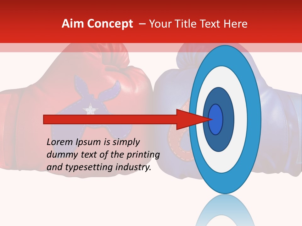 Two Boxing Gloves With The American Flag In The Background PowerPoint Template