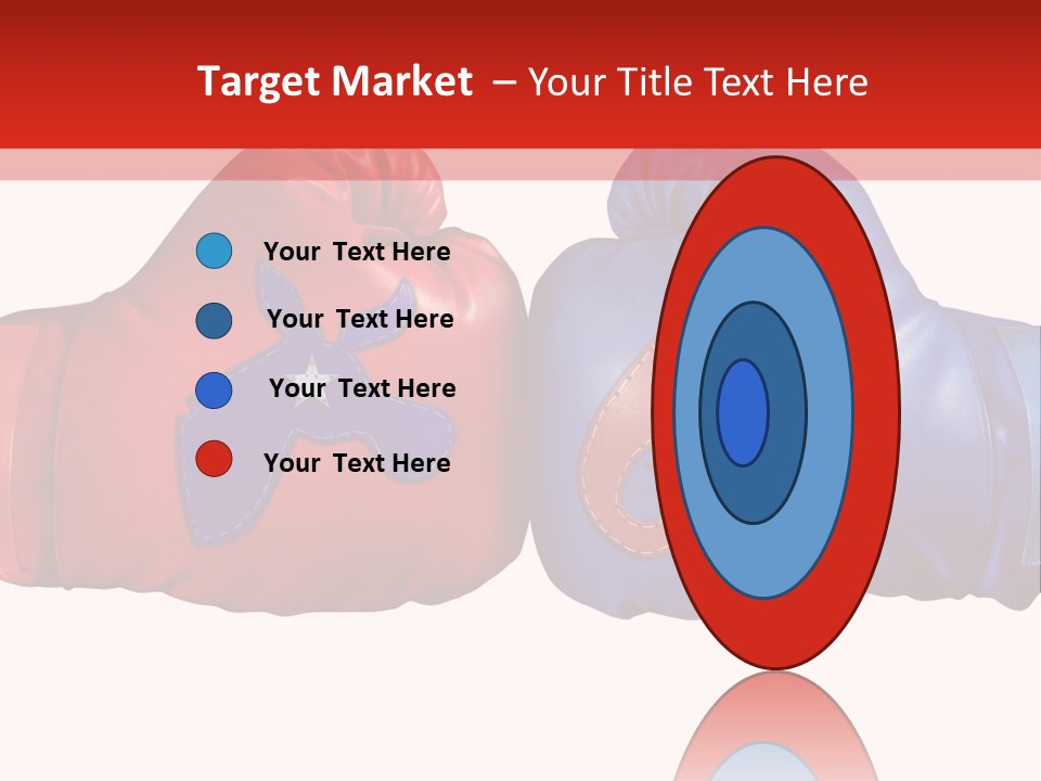 Two Boxing Gloves With The American Flag In The Background PowerPoint Template