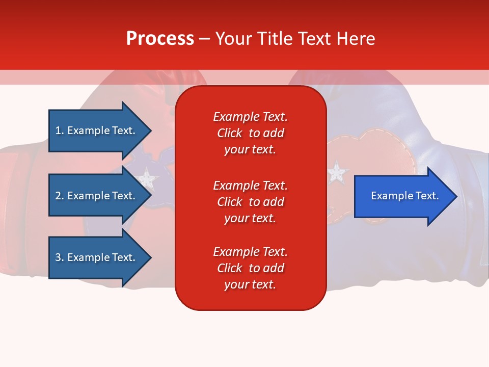 Two Boxing Gloves With The American Flag In The Background PowerPoint Template