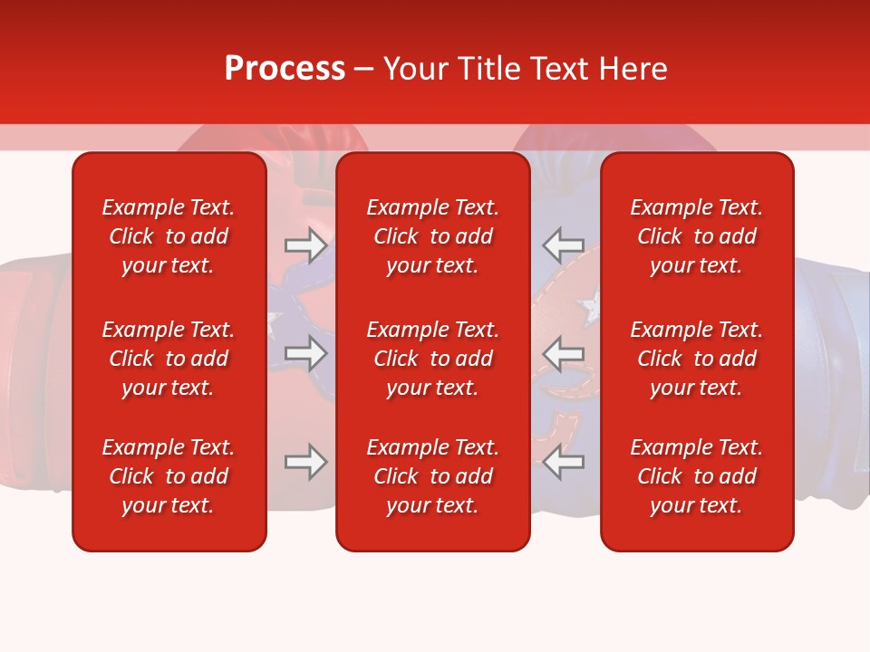 Two Boxing Gloves With The American Flag In The Background PowerPoint Template