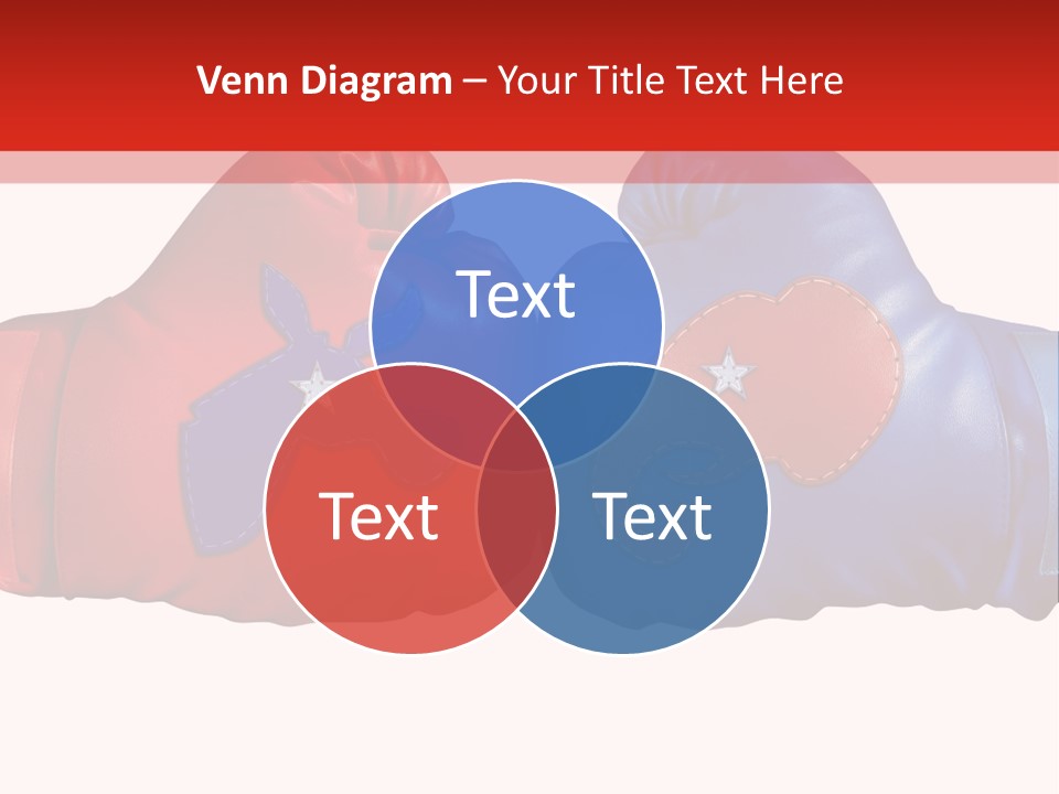 Two Boxing Gloves With The American Flag In The Background PowerPoint Template