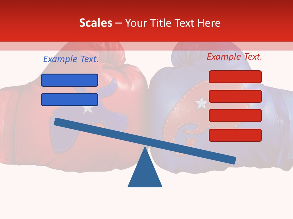 Two Boxing Gloves With The American Flag In The Background PowerPoint Template