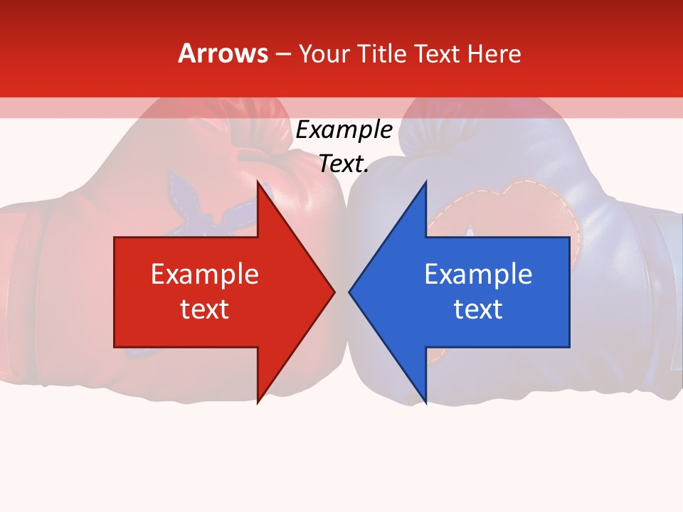 Two Boxing Gloves With The American Flag In The Background PowerPoint Template