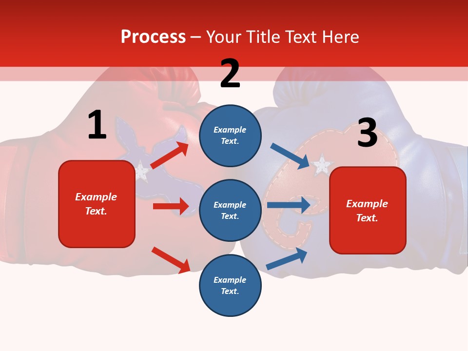 Two Boxing Gloves With The American Flag In The Background PowerPoint Template