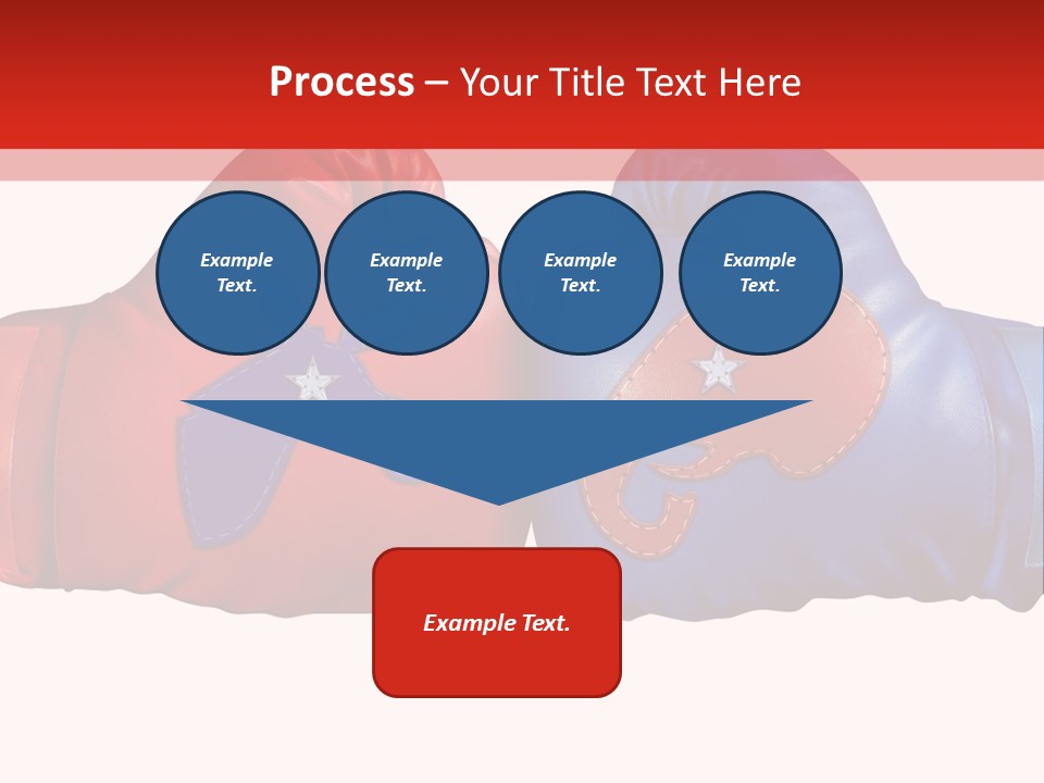 Two Boxing Gloves With The American Flag In The Background PowerPoint Template