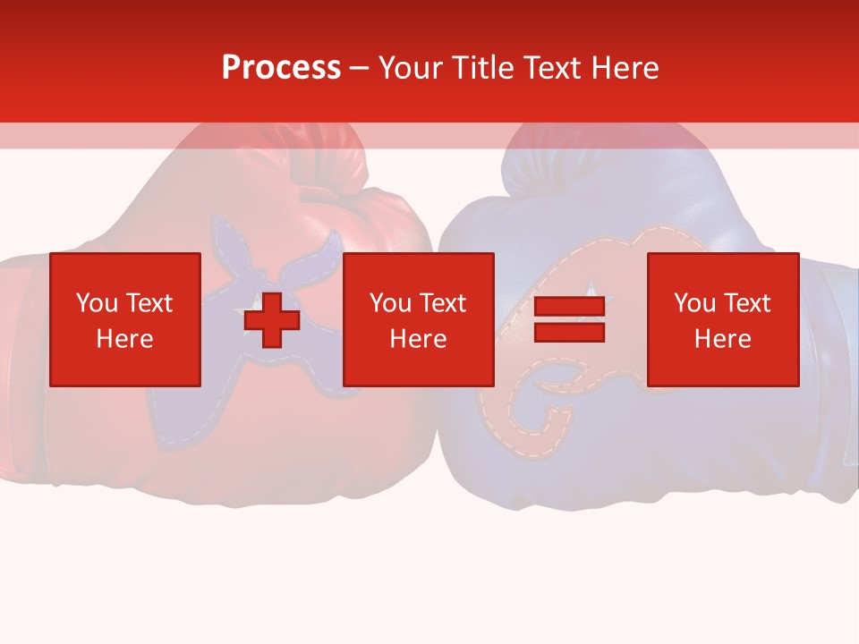 Two Boxing Gloves With The American Flag In The Background PowerPoint Template