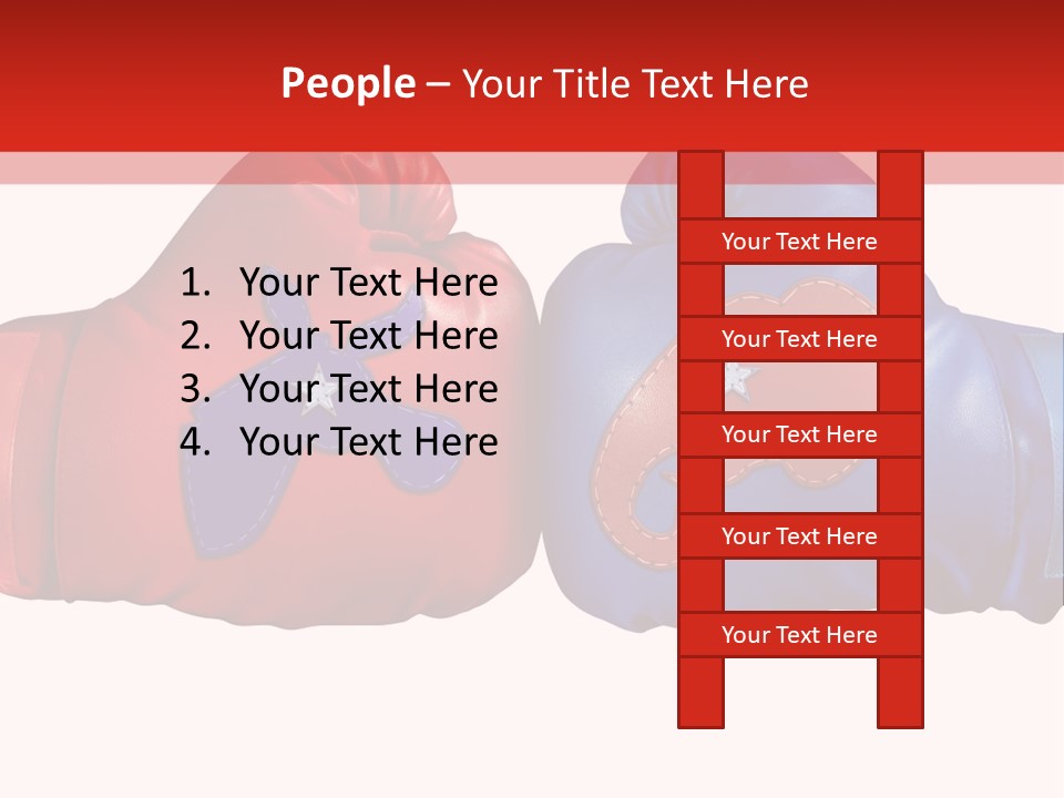 Two Boxing Gloves With The American Flag In The Background PowerPoint Template