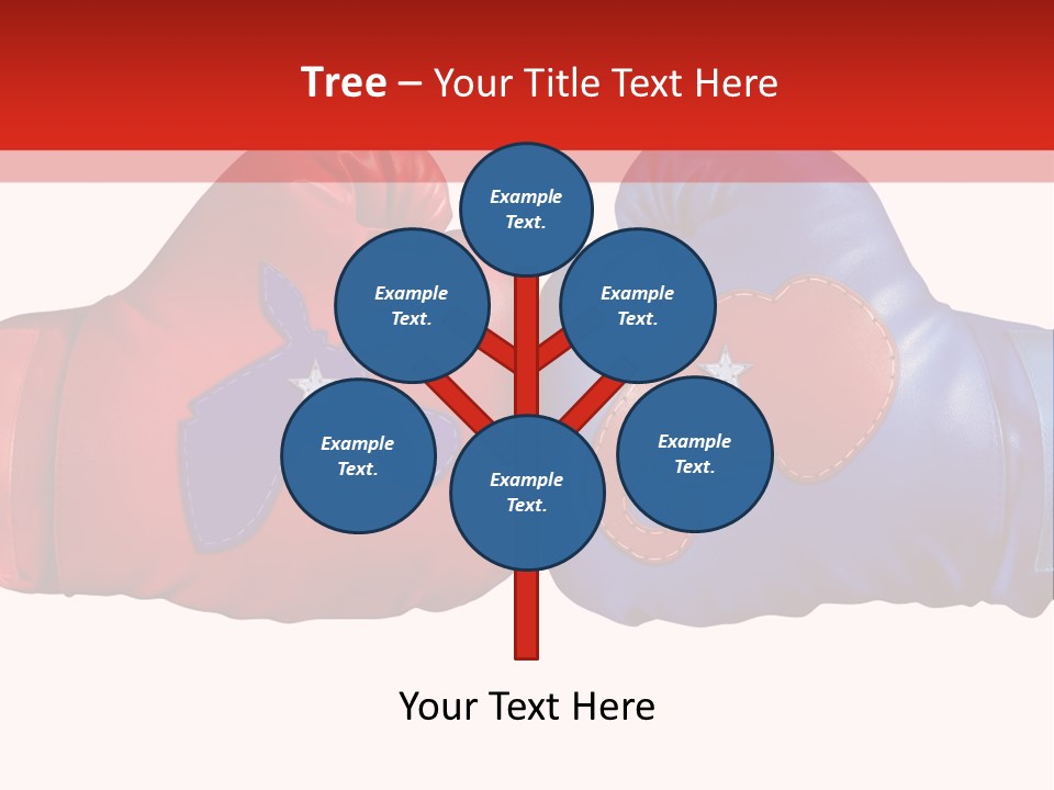 Two Boxing Gloves With The American Flag In The Background PowerPoint Template