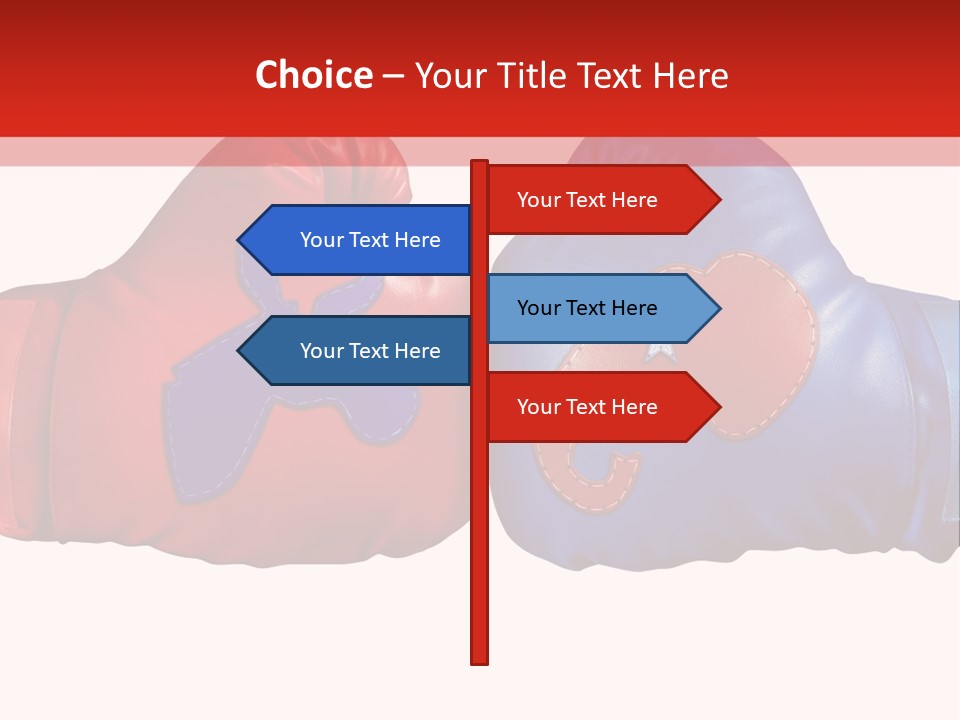 Two Boxing Gloves With The American Flag In The Background PowerPoint Template