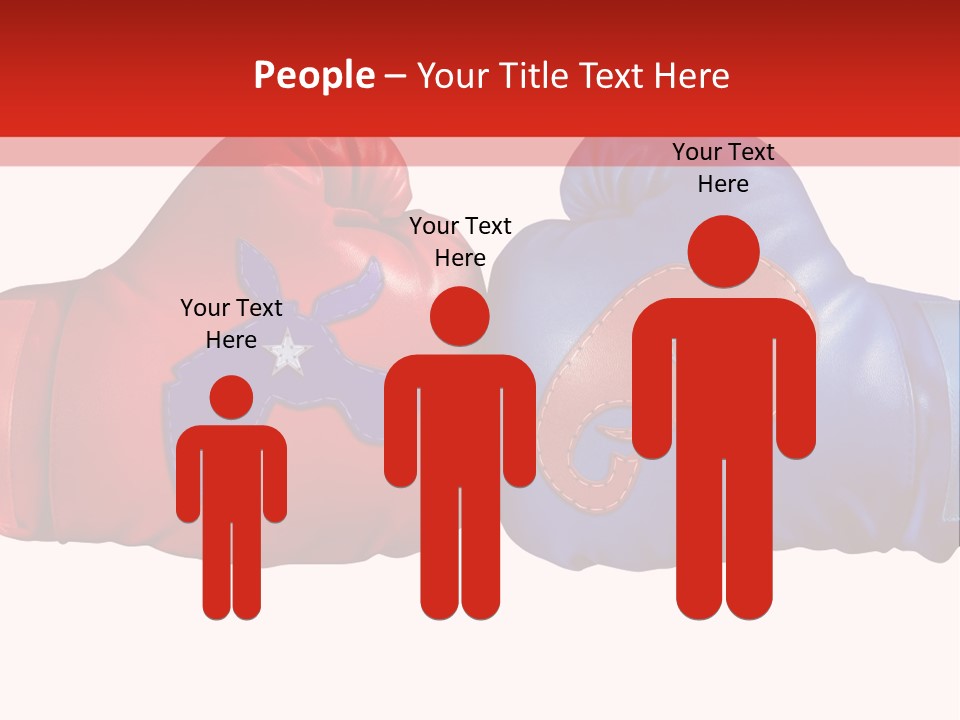 Two Boxing Gloves With The American Flag In The Background PowerPoint Template