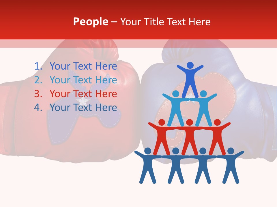 Two Boxing Gloves With The American Flag In The Background PowerPoint Template