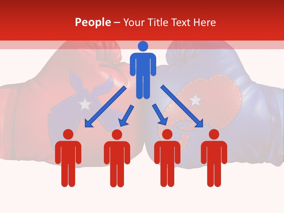 Two Boxing Gloves With The American Flag In The Background PowerPoint Template