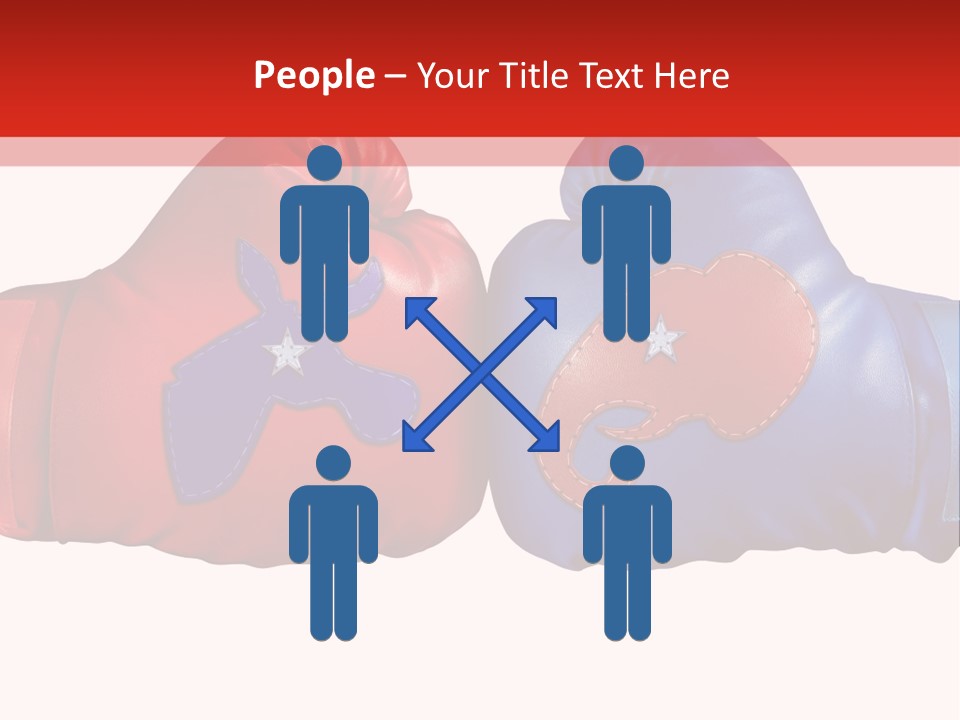 Two Boxing Gloves With The American Flag In The Background PowerPoint Template