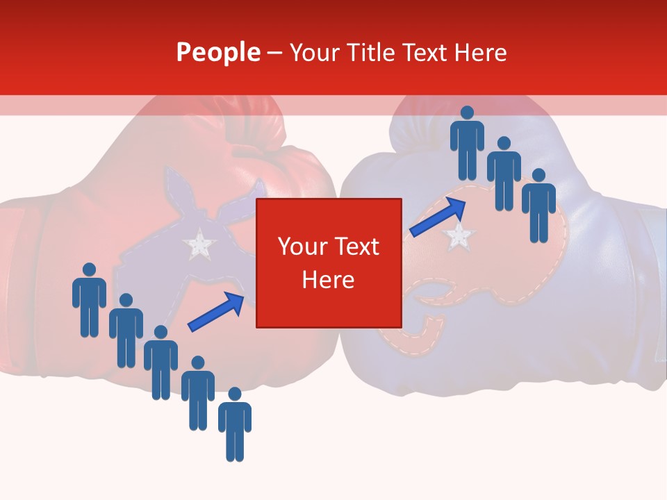 Two Boxing Gloves With The American Flag In The Background PowerPoint Template