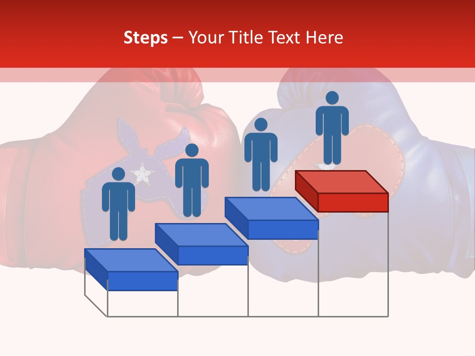 Two Boxing Gloves With The American Flag In The Background PowerPoint Template