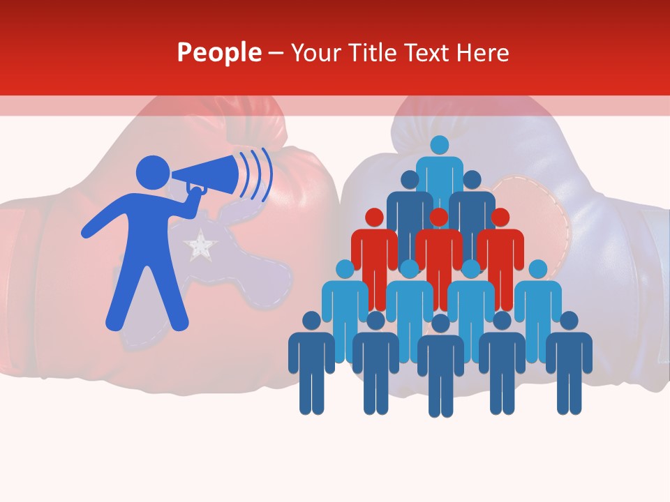 Two Boxing Gloves With The American Flag In The Background PowerPoint Template