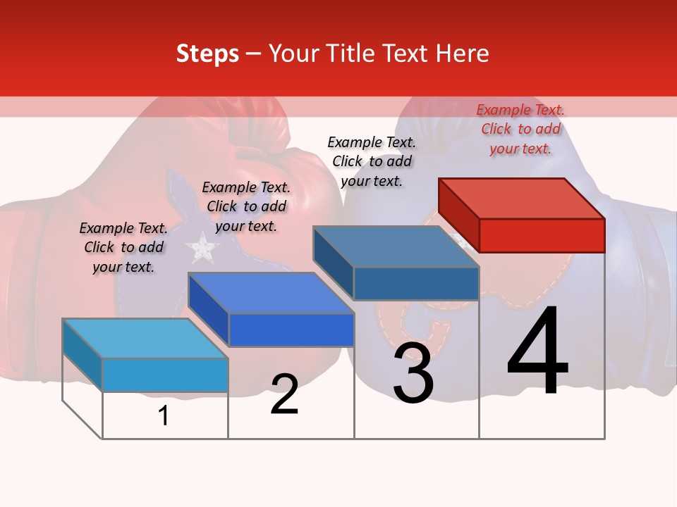 Two Boxing Gloves With The American Flag In The Background PowerPoint Template