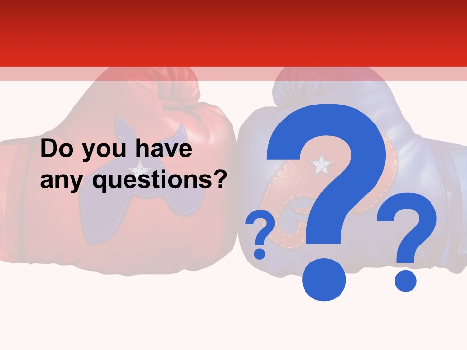 Two Boxing Gloves With The American Flag In The Background PowerPoint Template