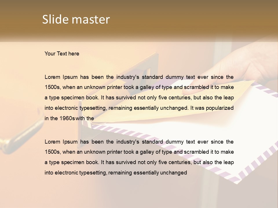 A Person Putting A Piece Of Paper In A Mailbox PowerPoint Template