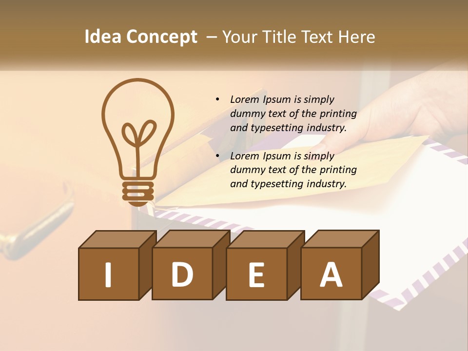 A Person Putting A Piece Of Paper In A Mailbox PowerPoint Template