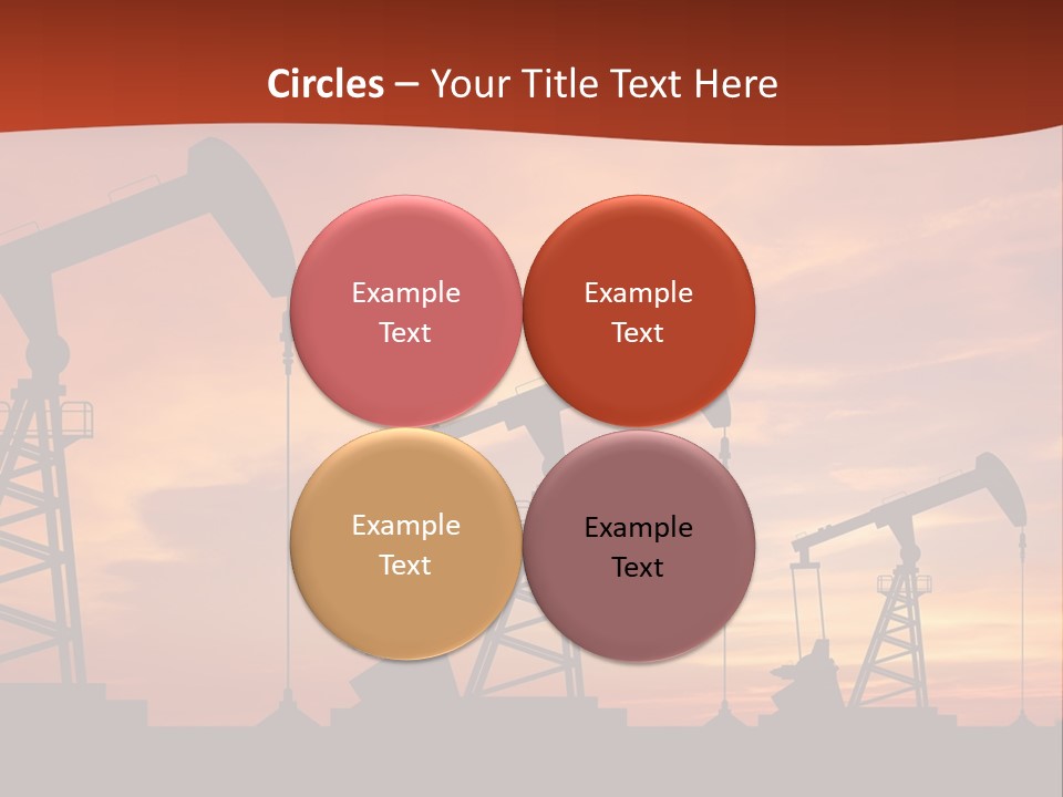 A Group Of Oil Pumps With A Sunset In The Background PowerPoint Template