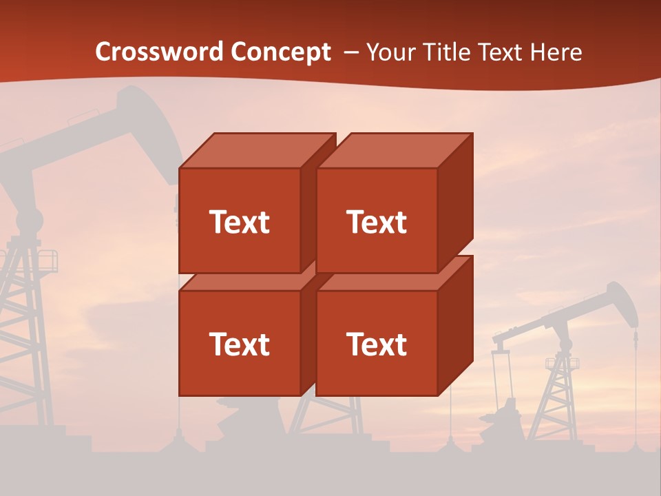 A Group Of Oil Pumps With A Sunset In The Background PowerPoint Template